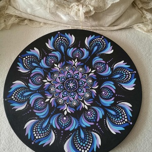 30x30 cm kézzel festett mandala – egyedi rendelésre, választható színekben, Otthon & Életmód, Dekoráció, Kép & Falikép, Vászonkép, Festészet, ???? Ez a mandala mintadarabként készült, de hasonló stílusban és színekben rendelhető egyedi elkés..., MESKA