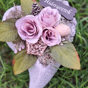 Szív alakú sírdísz - otthon & életmód - dekoráció - dísztárgy - Meska.hu