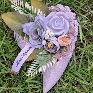 Szív alakú sírdísz - otthon & életmód - dekoráció - dísztárgy - Meska.hu