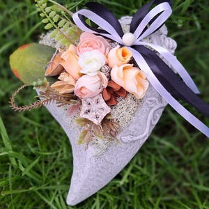 Szív alakú sírdísz - otthon & életmód - dekoráció - dísztárgy - Meska.hu