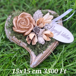 Szív alakú sírdísz - otthon & életmód - dekoráció - dísztárgy - Meska.hu