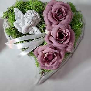 Szív alakú sírdísz - otthon & életmód - dekoráció - dísztárgy - Meska.hu