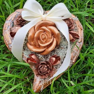 Szív alakú sírdísz - otthon & életmód - dekoráció - dísztárgy - Meska.hu