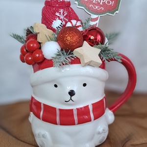 Adventi bögrés asztaldísz - Meska.hu