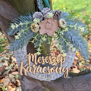 Kopogtató téli karácsonyi - karácsony - adventi díszek - adventi ajtódísz - Meska.hu