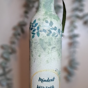 Esküvő szülőköszöntő ajándék italos üveg egyedi felirattal, Esküvő, Emlék & Ajándék, Szülőköszöntő ajándék, Decoupage, transzfer és szalvétatechnika, Festett tárgyak, MESKA