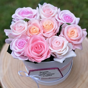 Rózsabox asztaldísz óvoda bölcsöde ballagás pedagógus ajándék - otthon & életmód - dekoráció - asztal és polc dekoráció - asztaldísz - Meska.hu