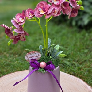 Orchidea asztaldísz ajándék alkalomra, Otthon & Életmód, Dekoráció, Asztal és polc dekoráció, Asztaldísz, Virágkötés, MESKA