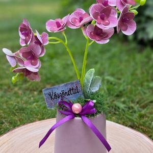 Orchidea asztaldísz ajándék alkalomra - otthon & életmód - dekoráció - asztal és polc dekoráció - asztaldísz - Meska.hu