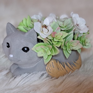 Cica dekoráció, Otthon & Életmód, Dekoráció, Asztal és polc dekoráció, Asztaldísz, Virágkötés, MESKA
