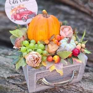 Őszi hamvas fa fiók rusztikus tökkel gyümölcsökkel - otthon & életmód - dekoráció - asztal és polc dekoráció - asztaldísz - Meska.hu Őszi hamvas fa fiók rusztikus tökkel gyümölcsökkel - otthon & életmód - dekoráció - asztal és polc dekoráció - asztaldísz - Meska.hu