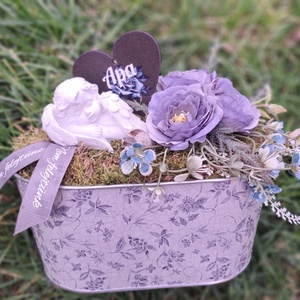 Kegyeleti sírdísz angyalkával - otthon & életmód - vallás - temetkezési tárgy - sírdísz, kegyeleti dísz - Meska.hu