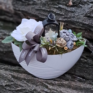 Kegyeleti sírdísz mécsessel - otthon & életmód - vallás - temetkezési tárgy - sírdísz, kegyeleti dísz - Meska.hu