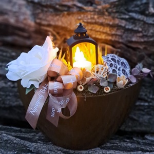 Kegyeleti sírdísz mécsessel - otthon & életmód - vallás - temetkezési tárgy - sírdísz, kegyeleti dísz - Meska.hu