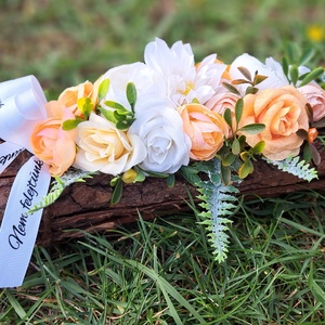 Kegyeleti sírdísz fakéreg alapon, Otthon & Életmód, Vallás, Temetkezési tárgy, Sírdísz, kegyeleti dísz, Virágkötés, MESKA