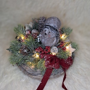 Adventi asztaldísz világítással - karácsony - adventi díszek - adventi asztaldísz - Meska.hu