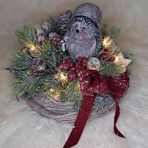 Adventi asztaldísz világítással - karácsony - adventi díszek - adventi asztaldísz - Meska.hu