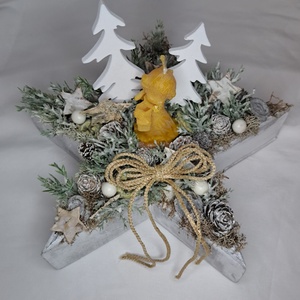 Adventi asztaldísz méhviasz angyalka gyertyával - karácsony - adventi díszek - adventi asztaldísz - Meska.hu