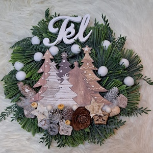 Kopogtató téli karácsonyi - karácsony - adventi díszek - adventi ajtódísz - Meska.hu