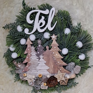 Kopogtató téli karácsonyi - karácsony - adventi díszek - adventi ajtódísz - Meska.hu