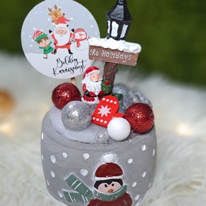 Adventi asztaldísz pingvines kaspóban - karácsony - adventi díszek - adventi asztaldísz - Meska.hu