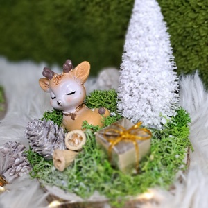 Cuki őzikés adventi asztaldísz - Meska.hu