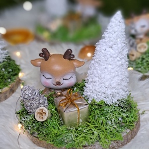 Cuki őzikés adventi asztaldísz - karácsony - adventi díszek - adventi asztaldísz - Meska.hu