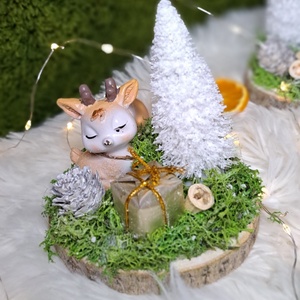Cuki őzikés adventi asztaldísz - karácsony - adventi díszek - adventi asztaldísz - Meska.hu