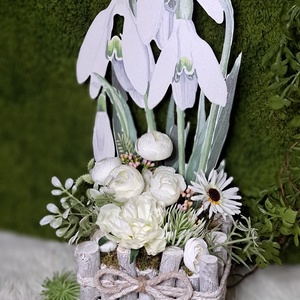 Hóvirágos tavaszi asztaldísz - otthon & életmód - dekoráció - asztal és polc dekoráció - asztaldísz - Meska.hu