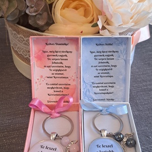 Keresztszülő felkérő kulcstartó szett, Táska & Tok, Kulcstartó & Táskadísz, Kulcstartó, Ékszerkészítés, MESKA