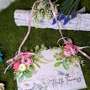 Tavaszi hangulatú kopogtató - otthon & életmód - dekoráció - ajtó- és ablak dekoráció - ajtódísz & kopogtató - Meska.hu