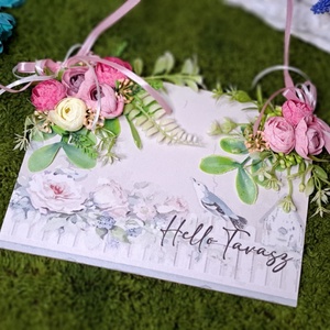 Tavaszi hangulatú kopogtató - otthon & életmód - dekoráció - ajtó- és ablak dekoráció - ajtódísz & kopogtató - Meska.hu