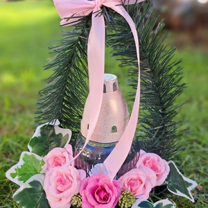 Kegyeleti temerői sírdísz LED mécsessel - otthon & életmód - vallás - temetkezési tárgy - sírdísz, kegyeleti dísz - Meska.hu