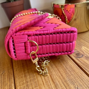 Pink-narancssárga táska - táska & tok - kézitáska & válltáska - vállon átvethető táska - Meska.hu