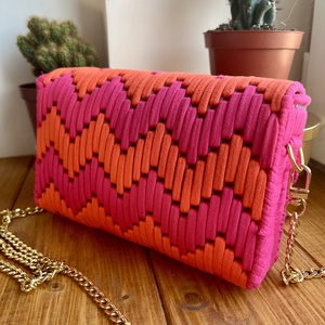 Pink-narancssárga táska - táska & tok - kézitáska & válltáska - vállon átvethető táska - Meska.hu