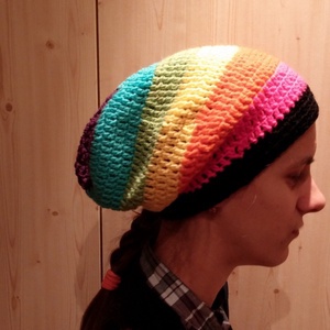 Horgolt szivárvány sapka Rasta, -  - Meska.hu