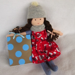 Karácsonyi öltöztetős baba - Meska.hu