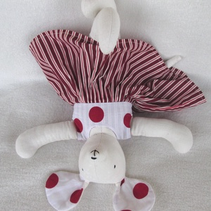 Egérke, piros pöttyös-csíkos -  - Meska.hu