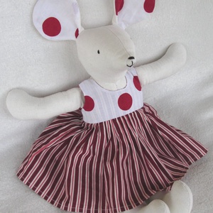 Egérke, piros pöttyös-csíkos -  - Meska.hu