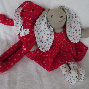 Piros-fehér nyuszi lány -  - Meska.hu