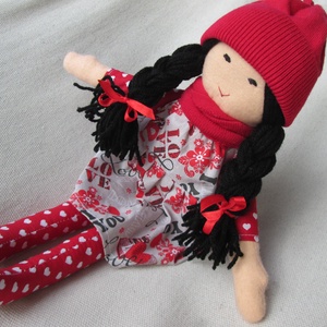 Baba piros sapkában  - játék & sport - baba & babaház - baba - Meska.hu