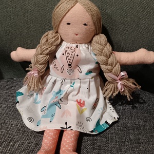 Rózsaszín harisnyás szőke baba - Meska.hu