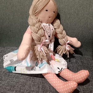 Rózsaszín harisnyás szőke baba - játék & sport - baba & babaház - baba - Meska.hu