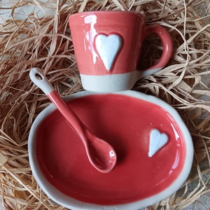 Kerámia kávés szett  - otthon & életmód - konyhafelszerelés, tálalás - konyhai tárolás - tea & kávé tárolás - Meska.hu