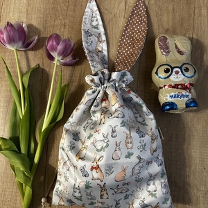 Nyuszis zsákocska - otthon & életmód - papír, írószer - ajándékozás kellékei - ajándékzsák, csomagolás - Meska.hu