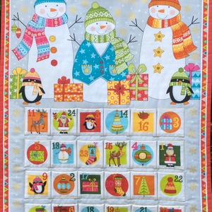 Vidám hóemberes adventi naptár - karácsony - adventi díszek - adventi naptár - Meska.hu