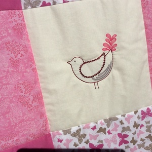 Rózsaszín pillangós, madaras, baglyos takaró - játék & sport - 3 éves kor alattiaknak - játszószőnyeg - Meska.hu