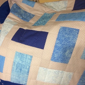 Kék-szürke takaró, Otthon & Életmód, Lakástextil, Ágytakaró, Patchwork, foltvarrás, Varrás, MESKA