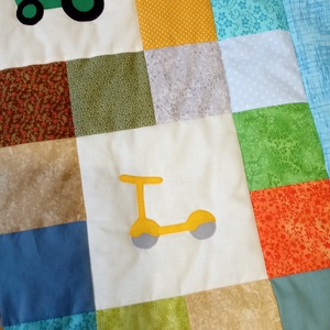 Járgányos takaró tűzoltóautóval, rollerrel, busszal, vonattal, traktorral és autóval - baba - mama - babaágyneműk - babatakaró, gyerek pléd - Meska.hu