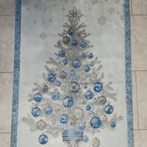Fenyőfa ezüstben és kékben - karácsony - karácsonyi lakásdekoráció - karácsonyi lakásdíszek - Meska.hu